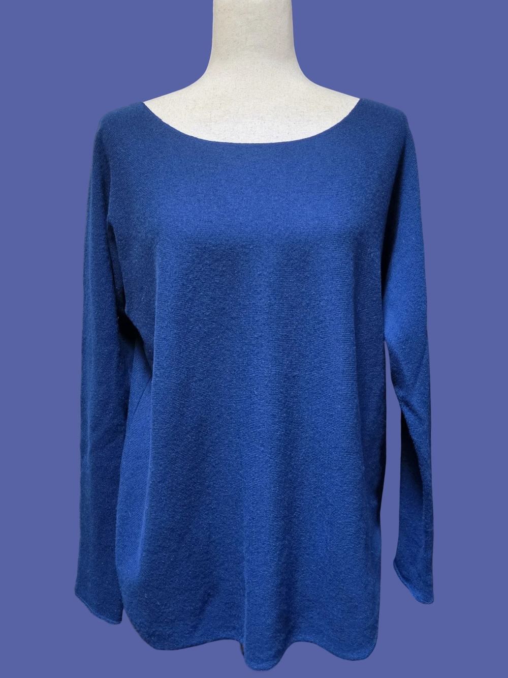 Vince. Dark Blue Wool & Cashmere Long Sleeve Sweater